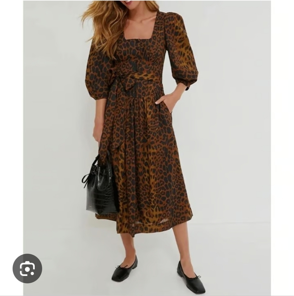 Tuckernuck Graciela Leopard Print Midi Dress Numerous Sizes